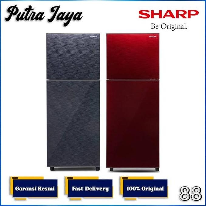 Sharp Kulkas 2 Pintu Sj-326Xg-Mr/Ms / Sj 326 Xgmr Xgms / Sj326Xg