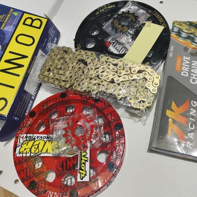gear SET 428 SINNOB rantai TK GSX 150 R GSX150 BANDIT RACING GOLD GER
