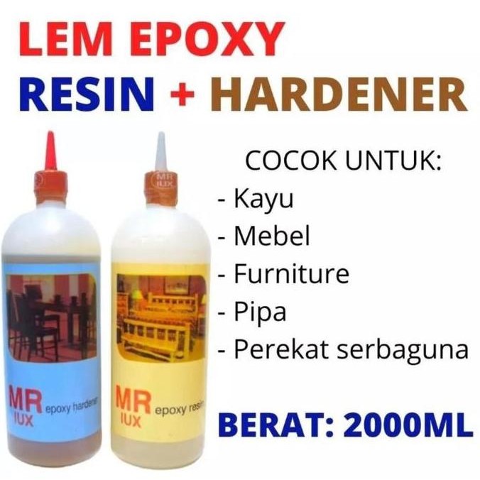 Lem Epoxy MR LUX 1kg Resin & Hardener Epoxy 2 Komponen