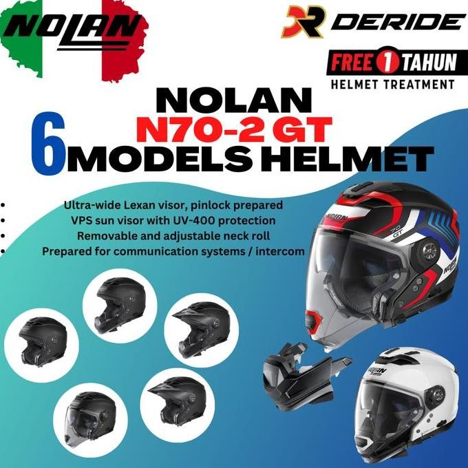 Helm Nolan N70-2 Gt N-Com Helm Cross Over Sni Helm Motor N702Gt N702