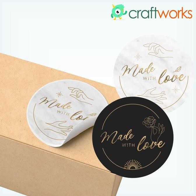 

<<<<<] LABEL STICKER MADE WITH LOVE - 5 CM ISI 40 PCS