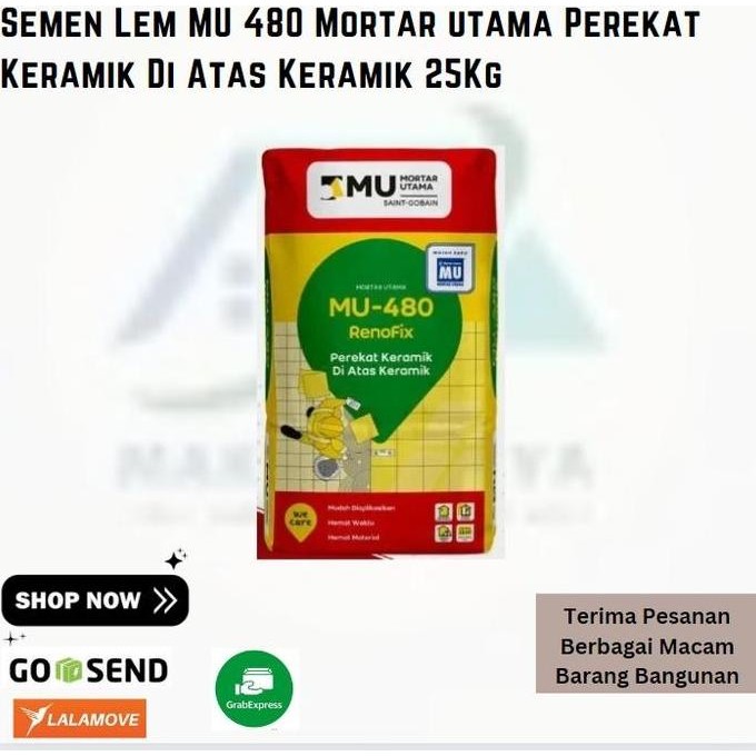 MU480 Mortar Lem Keramik 25kg Semen Lem Keramik di Atas Keramik