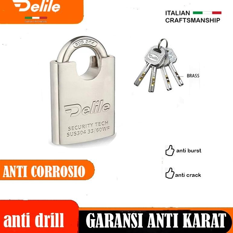 Kunci Gembok Rumah / Gembok Anti Maling / DELILE GEMBOK 33/50MM Kunci Rumah / Kunci Pagar