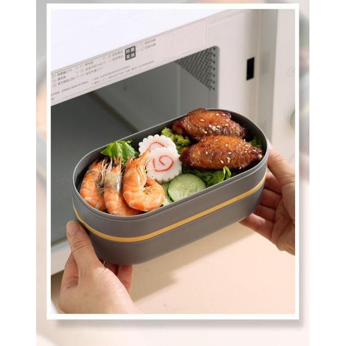 Up Lunch Box Set 2 Susun Kotak Bekal Makan 2 Sekat Tempat Bekal Makan Anti Tumpah 850Ml Tipe Jt1011 