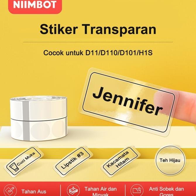 

Label Termal Transparan Anti Air & Minyak Untuk Niimbot D11/D110