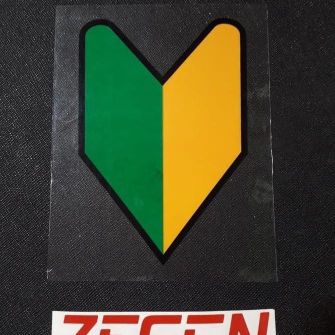 Promo sticker stiker logo JDM hijau kuning tempel dalam / balik kaca COD