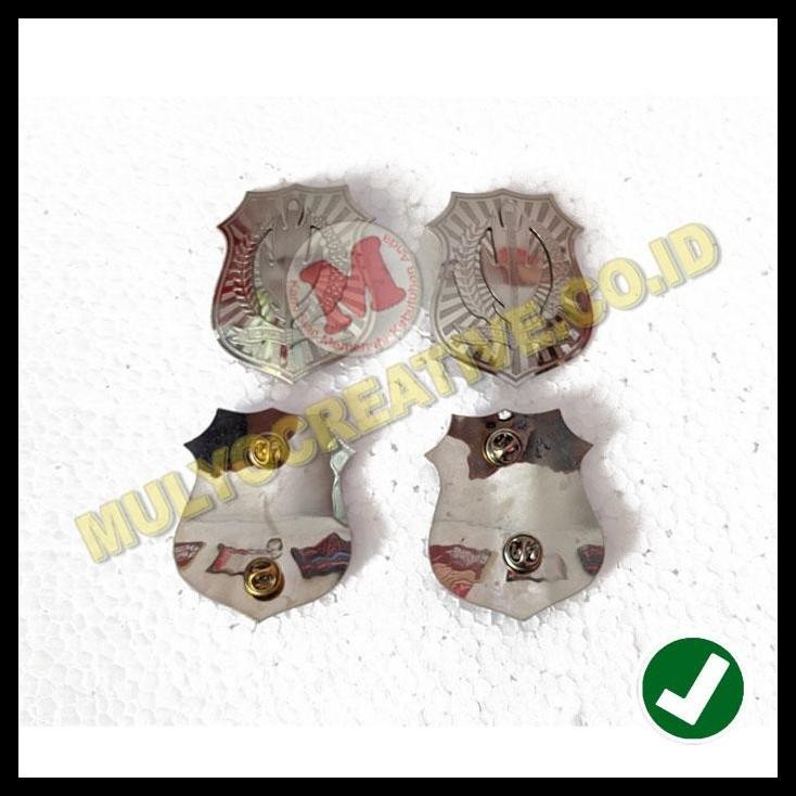 HOT DEAL LENCANA PIN SECURITY SATPAM WARNA SILVER LENCANA SATPAM PERISAI 