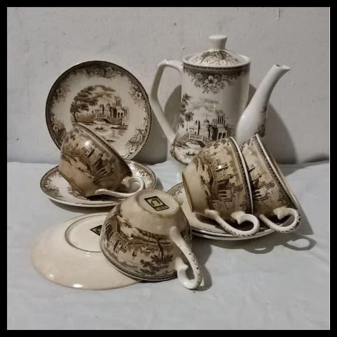 BEST DEAL TEA SET KERAMIK AKURA JAPAN TWO TONE 