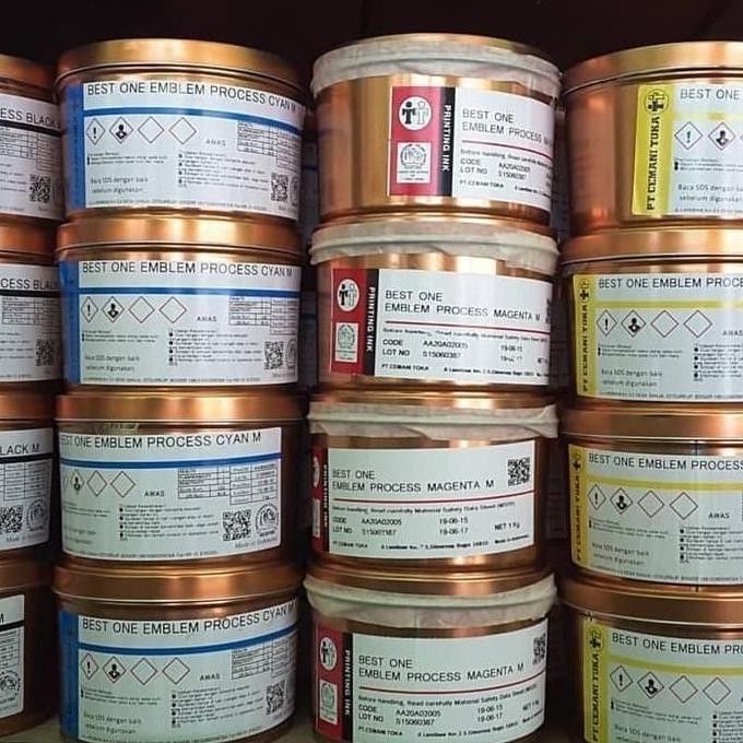 tinta offset cemani toka best one 1 set cmyk proses emblem