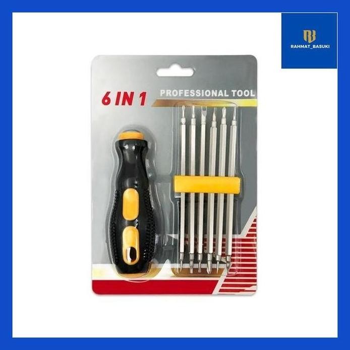 ready !!! Basu|| Uneedtools Obeng Set 7 Pcs Bolak Balik - 12 Mata Obeng Y/U Plum Blossom Segitiga Ob