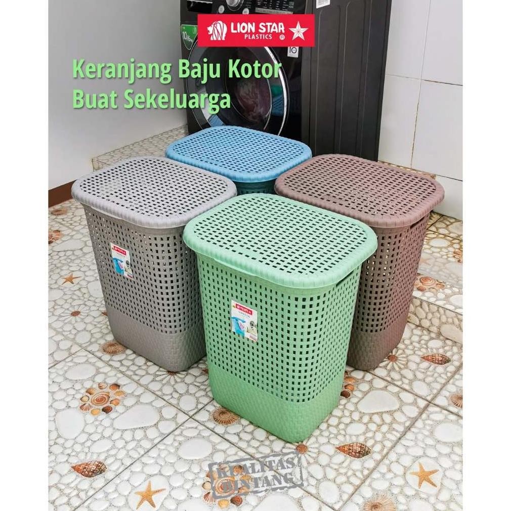 Keranjang Baju Pakaian Vanesa Laundry Box Medium - Large Lion Star Keranjang Baju Plastik Baru