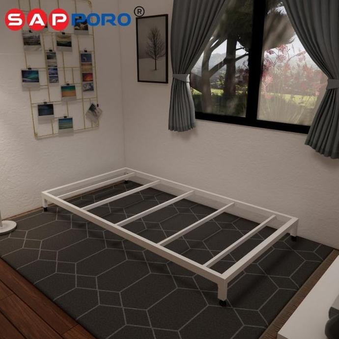SAPPORO KIAMA - Ranjang Besi Single Bed | Divan Besi Single Bed Kasur Roda