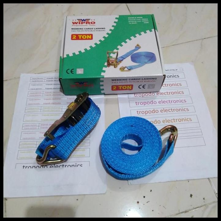 TERBARU WEBING WEBBING RATCHET CARGO LASHING TRACK BELT WCL2T6 2TON X 6M WIPRO 