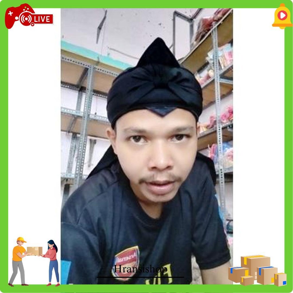 Blangkon Jawa Udeng Jawa Blangkon Sunda Udeng Sunda Hitam Polos Katun Halus Premium Bisa Dicuci Orig