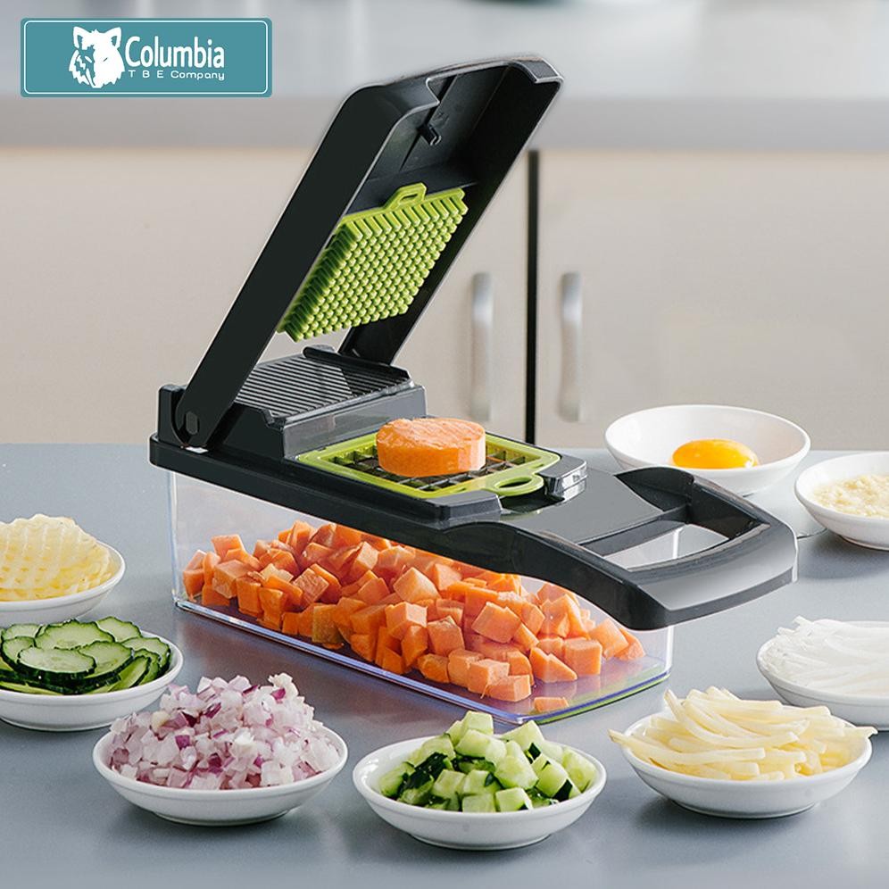 COLUMBIA Parutan/parutan keju/alat pengiris bawang merah/Parutan serbaguna /16-in-1Dengan wadah