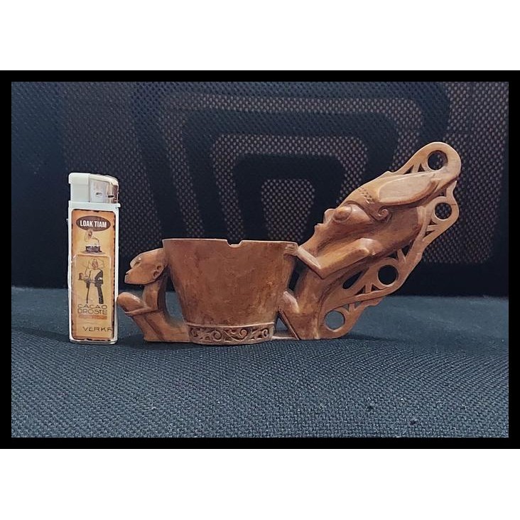 TERBARU ASBAK KAYU UKIRAN PRIMITIF SUKU BATAK 1 KAYU 