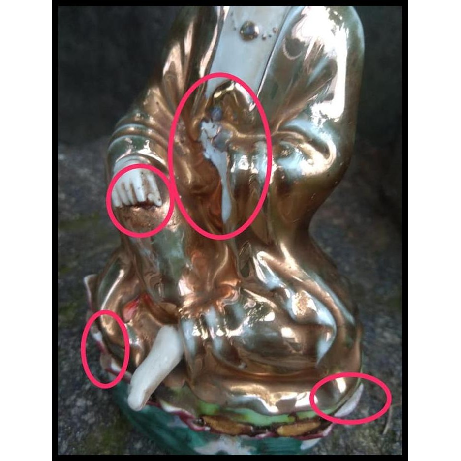 DISKON PATUNG KWAN IM KECIL KERAMIK CHINA CACAT