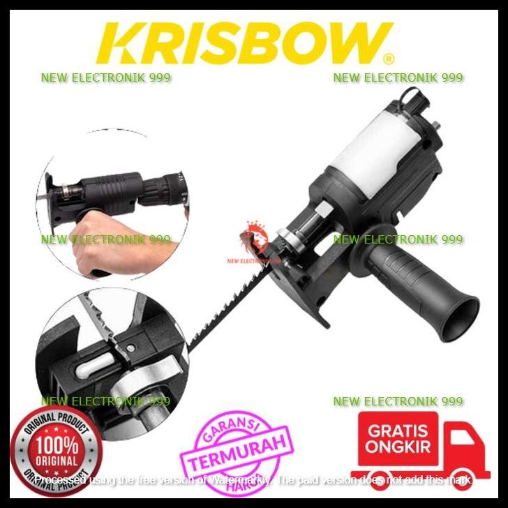 DISKON KRISBOW ADAPTOR KEPALA BOR MODIFIKASI MENJADI MESIN GERGAJI JIGSAW 