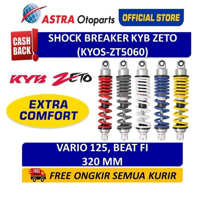 Shock Breaker Belakang KAYABA KYB ZETO Vario 125 dan Beat FI