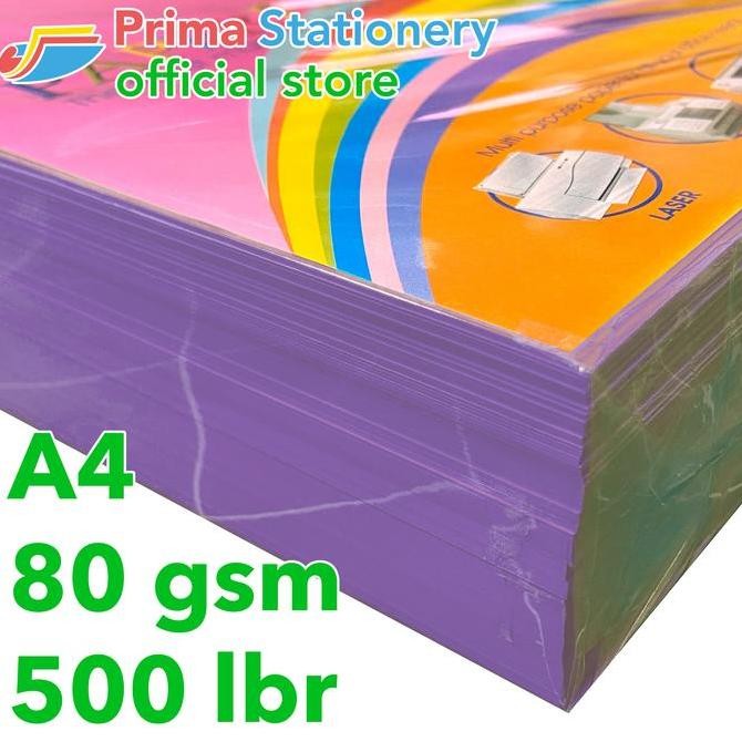 

TERBARU! Paperfine Kertas HVS Warna A4 IT 274 Violet Rim isi 500 lbr [TC]