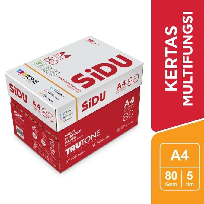 

PROMO! SiDU Kertas Fotocopy 80 GSM A4 - 1 Boks = 5 Rim [Special Price]