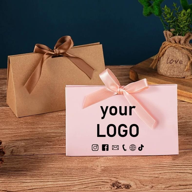 

PROMO!! 20pcs wedding high-end folding candy box Christmas gift box birthday party gift box mystery box custom printed logo