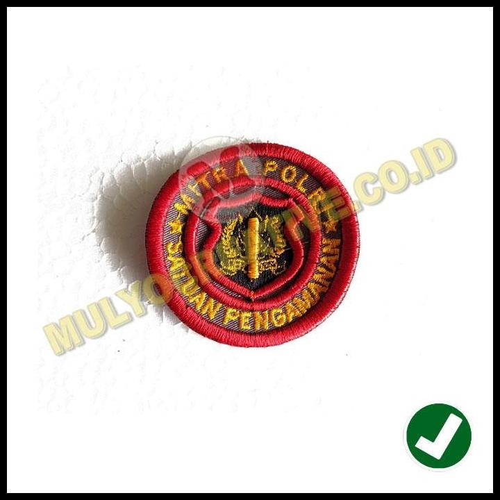 HOT DEAL BORDIR MITRA POLRI SATPAM EMBLEM BORDIR LOGO MITRA POLRI 