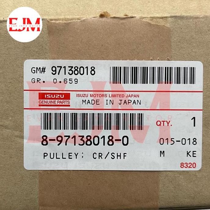 PULLEY CRANKSHAFT / PULI KRUK AS ISUZU 4BD1 4BG1 ASLI 8971380180