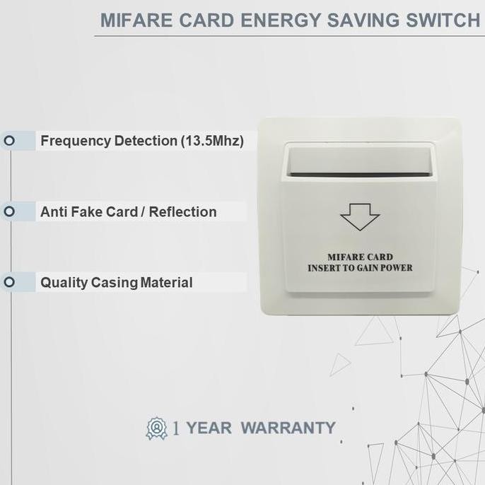 

TERMURAH - Saklar Hotel Hemat Energi, Mifare Energy Saving Switch Rfid 13,56mhz