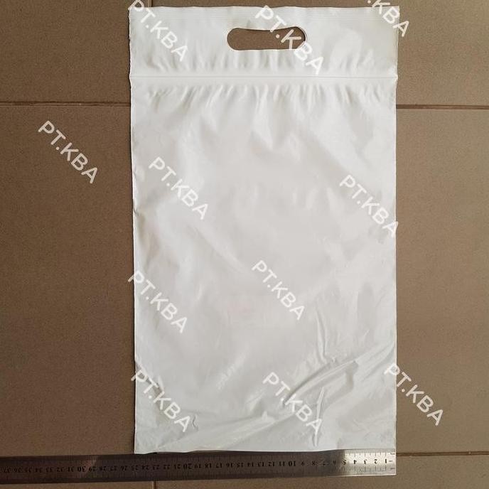 Plastik Klip Putih Susu Tenteng 25x35+7 cm Cetik PON 100 pcs
