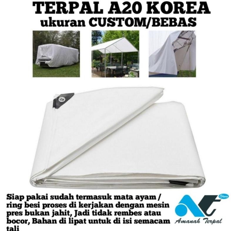 Terpal waterproof A12 A15 A20 Diamonds putih white tebal kuat untuk terop panggung atap hajatan bisa
