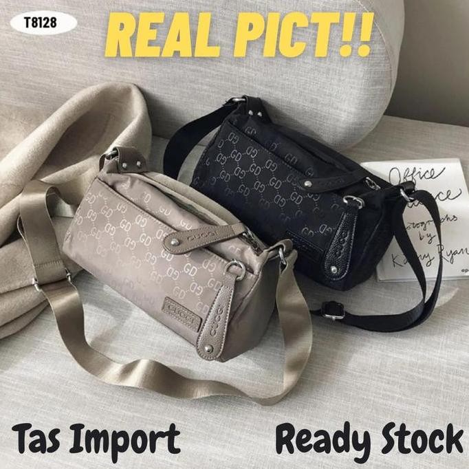 Tas Selempang Wanita Import Warna Hitam Khaki Coklat Merk Ouogi