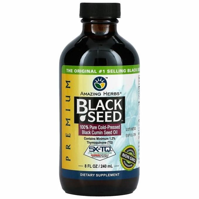 

Amazing Herbs 100% Pure Cold-Pressed Black Cumin Seed Oil 240ml
