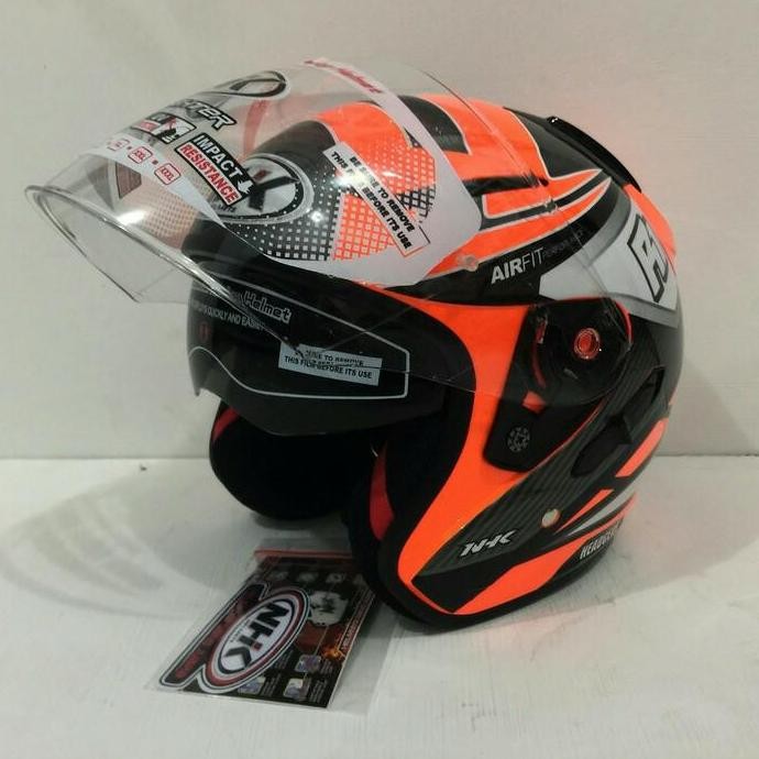 Helm Nhk R1 Double Visor Motif Giga Orange Flurecent Flo Harga Spesial
