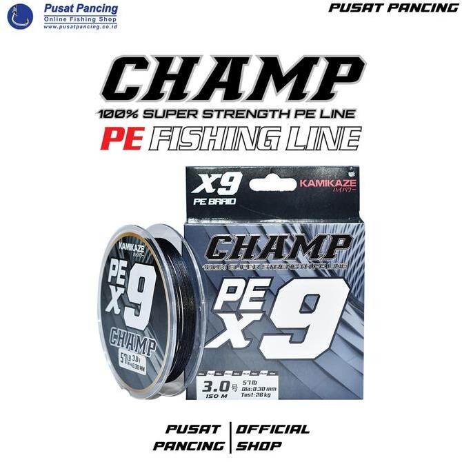 BEBAS ONGKIR - PUSATPANCING - Senar Pancing PE Kamikaze Champ X9 150meter Black