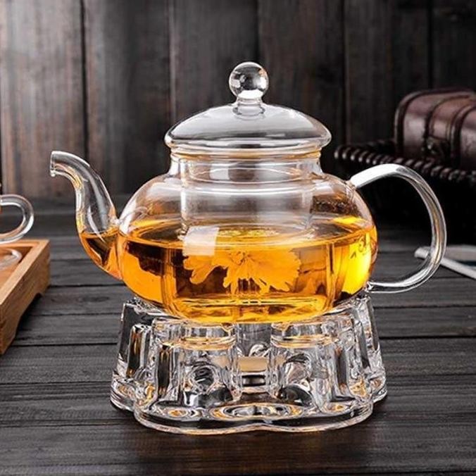 TATAKAN KACA PEMANAS TEKO TEH KOPI KOMPOR LILIN / ALAT HANGATKAN MINUMAN