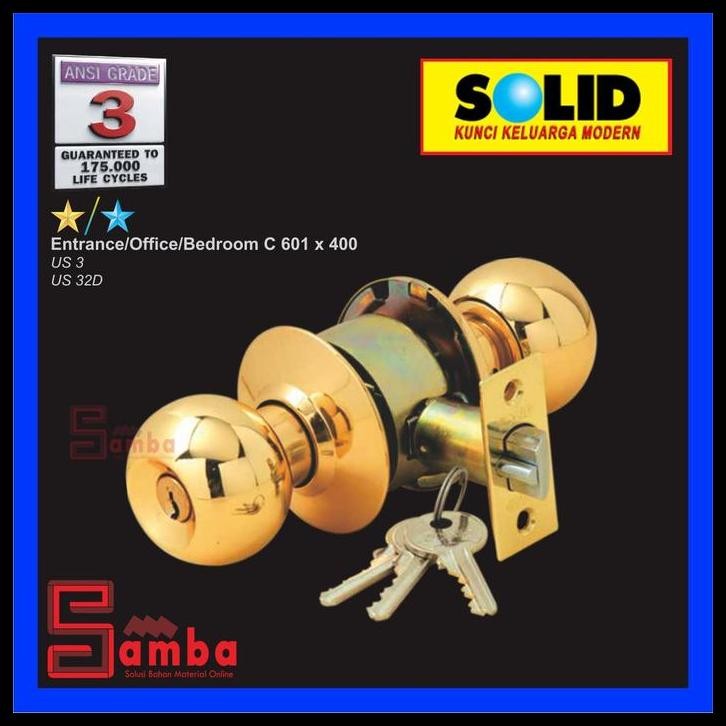 DISKON SOLID CYLINDRICAL LOCKSET ENTRANCE / OFFICE / BEDROOM - C 601 X 400 