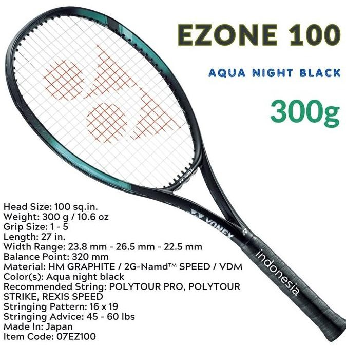 Yonex EZONE 100 300g Aqua night black - raket tenis
