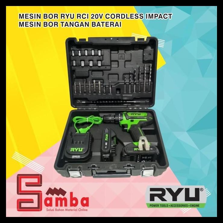 HOT DEAL TEKIRO RYU MESIN BOR RCI 20 VOLT CORDLESS IMPACT / MESIN BOR TANGAN BATERAI TANPA KABEL RCI