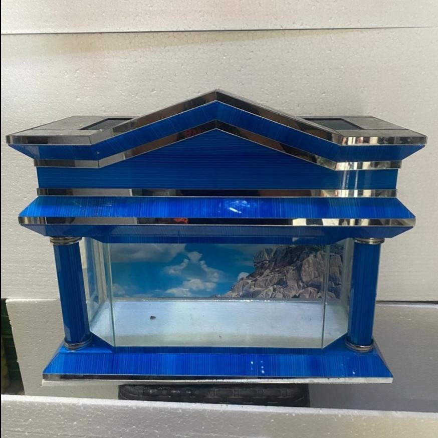 Aquarium Kaca Motif Atas Lancip Kecil Hiasan Ikan Aquarium Aquascape Air Tawar Laut - aquarium saja