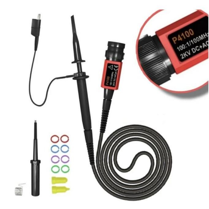P4100 100X High Voltage 2KV Oscilloscope Clip Probe 100MHz Bandwidth