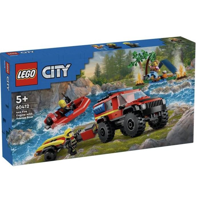 

LEGO City Fire 60412 4x4 Fire Truck with Rescue Boat