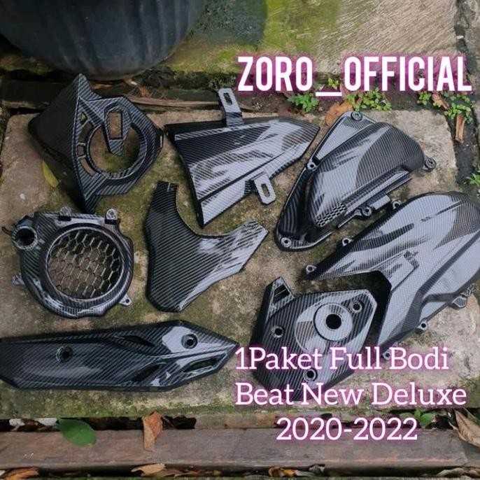 PAKET COVER CARBON BEAT NEW DELUXE / BEAT STREET NEW 2020-2024 ZORO SPAKBOR DEPAN / TUTUP SPEEDOMETE