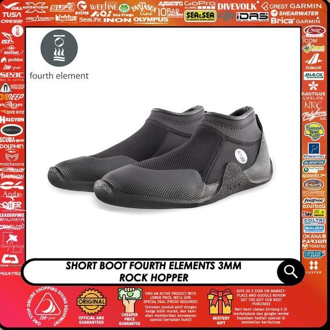Fourth Element Short Booties Diving Rock Hopper 3Mm Sepatu Karang