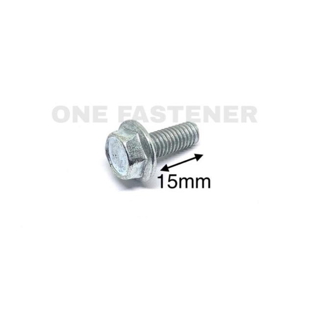 K10 Baut Flange Putih M6x15 Galvanis 100 PC