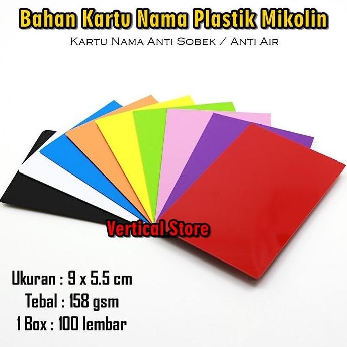 

Plastik Mikolin Bahan Kartu Nama Kertas Anti Robek Label Tas Hang Tag