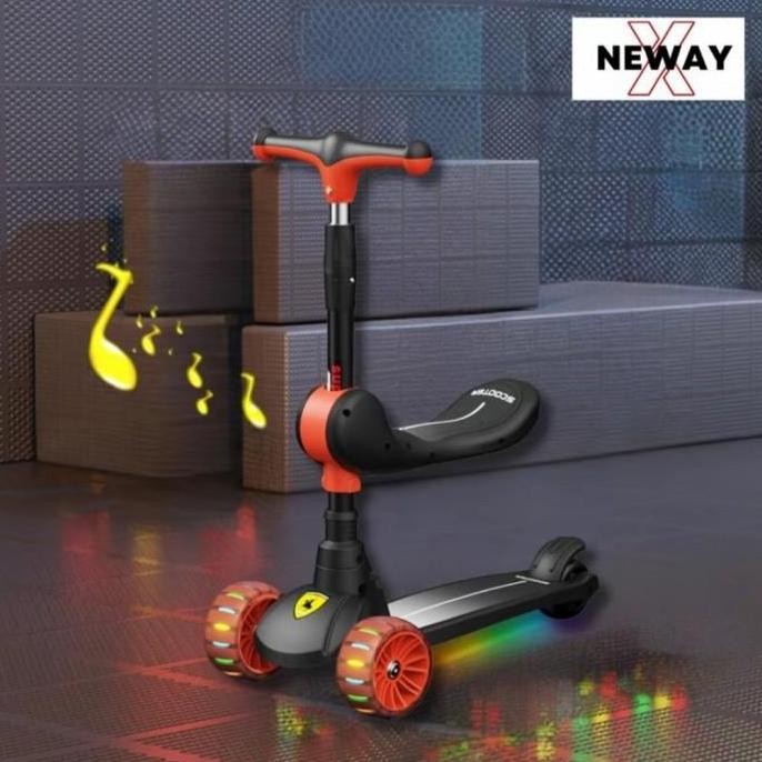 Skuter Anak Led Musik Roda 3 Scooter Kids Plastik