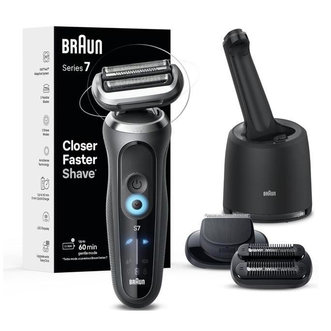 

Braun Electric Shaver for Men, Series 7 7185cc, Wet & Dry Shave, Turbo & Gentle Shaving Modes