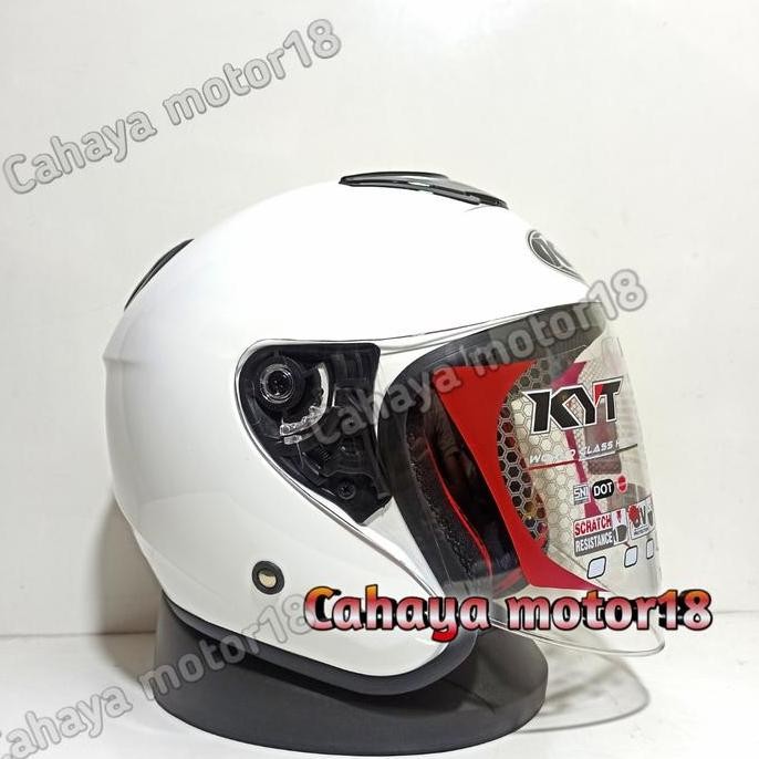 Helm Kyt Kyoto Visor Venom Clear Replika White|Putih Merk Dyr Premium