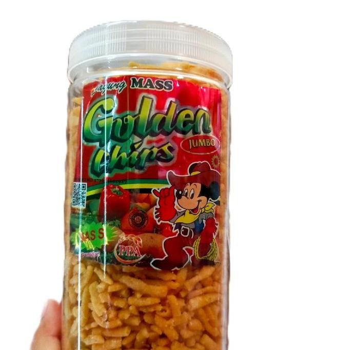 

Makanan Ringan Golden Chips Potato Chips Snack Brand Kiloan Kemasan Toples 750Ml Camilan Cemilan